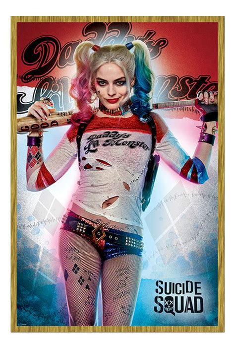 Framed Suicide Squad Daddy's Lil Monster Harley Quinn Film Poster New ...