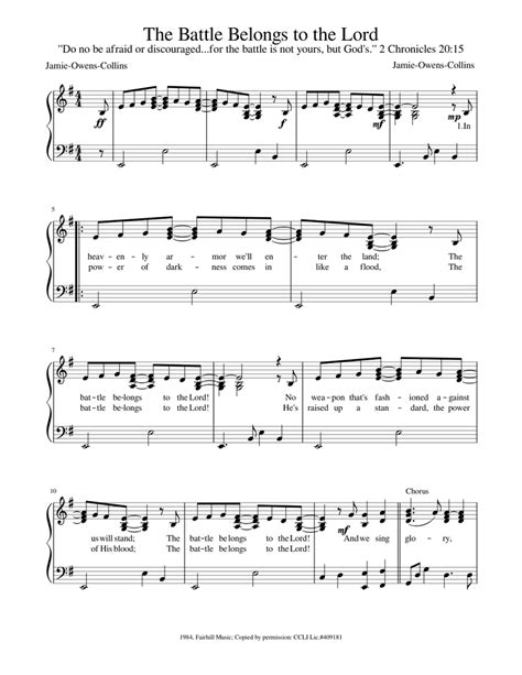 The Battle Belongs to the Lord Sheet music for Piano (Solo) | Musescore.com