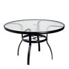 Woodard Deluxe 60" Round Obscure Glass Top Umbrella Dining Table | 826360W