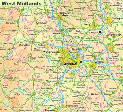 West Midlands Map - Ontheworldmap.com