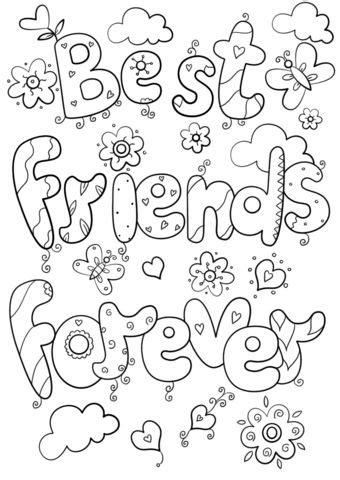 Printable Coloring Pages Besties Forever Quote