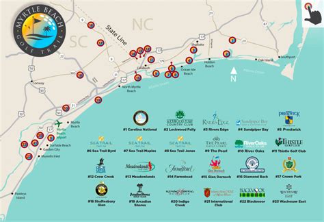 Map Of Golf Courses In Myrtle Beach | Beach Map