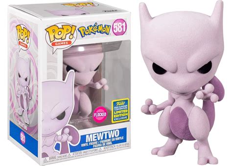 Funko Pop! Games Pokemon Mewtwo (Flocked) Summer Convention Exclusive ...