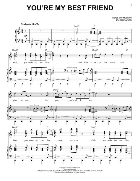 Queen "You're My Best Friend" Sheet Music Notes | Download Printable PDF Score 161025