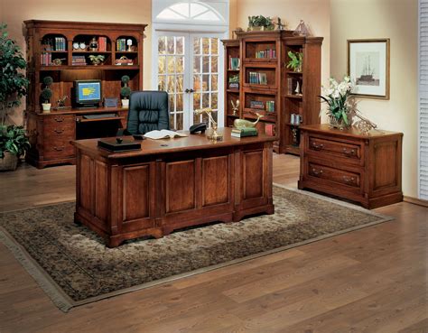 office winners furniture sets country cherry desk executive traditio… | Modular home office ...