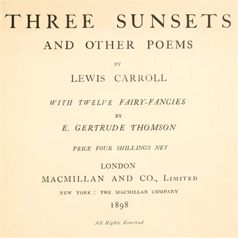 Three Sunsets and Other Poems by Lewis Carroll