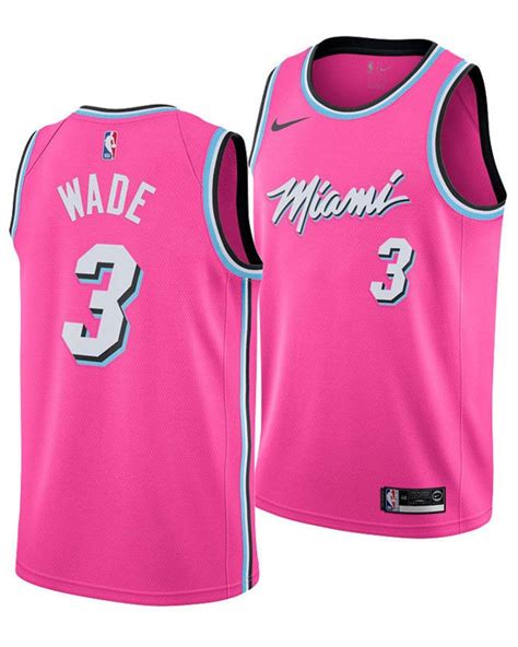 Nike Dwyane Wade Miami Heat Earned Edition Swingman Jersey in Pink for Men | Lyst