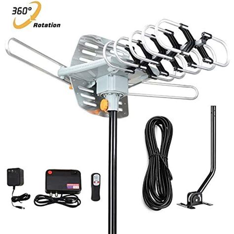 Digital TV Antenna Outdoor Antenna Amplified HDTV Antenna Motorized 360 Degree Rotation 150 ...