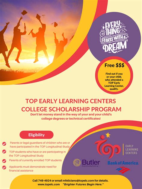 TOP Early Learning Centers College Scholarship Program - TOP Early ...