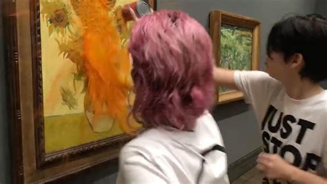 Just Stop Oil protesters throw tomato soup over Van Gogh's Sunflowers masterpiece | UK News ...