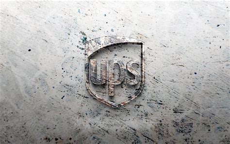 Download UPS stone logo, 4K, stone background, UPS 3D logo, brands, creative, UPS logo, grunge ...