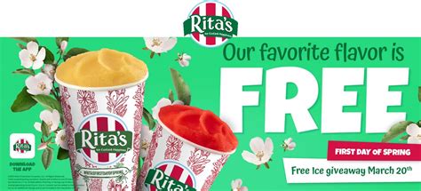 Free Italian ice the 20th at Ritas #ritas | The Coupons App®