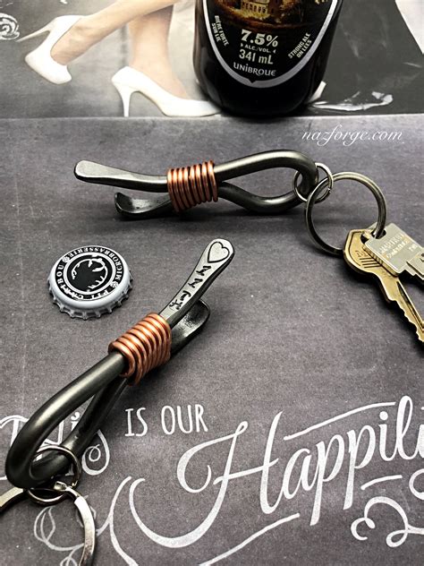 11th Year Wedding Gift - Steel Anniversary - Keychain Bottle Opener ...