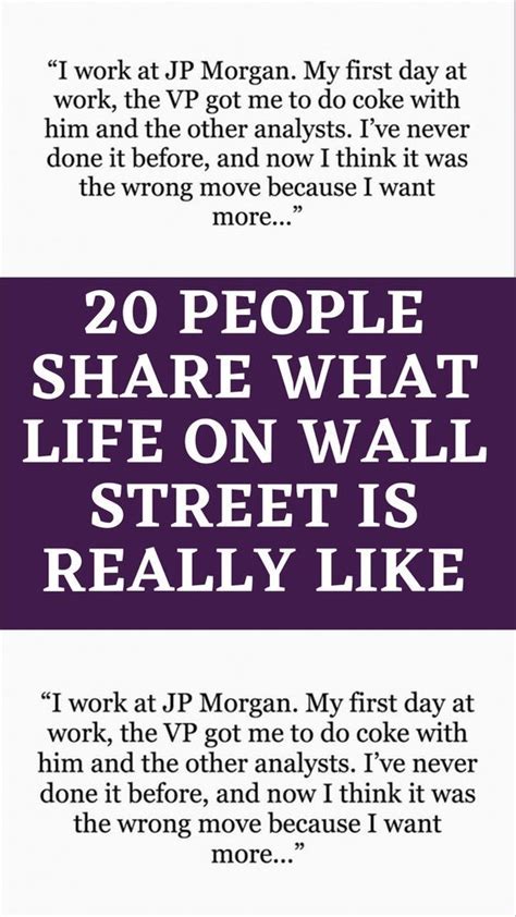 20 people share what life on wall street is really like – Artofit