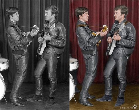 Early Beatles gig, John Lennon and Paul McCartney, Hamburg 1961. : r/Colorization