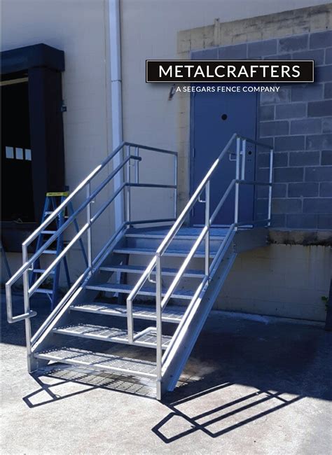 Metalcrafters custom built steel loading dock stairs and railings. www.metalcraftersnc.com ...