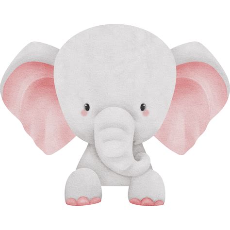 Lovely pink elephant watercolor clipart, Baby Elephant clipart, Printable nursery elephant wall ...