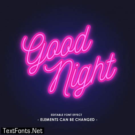 Neon light font effect