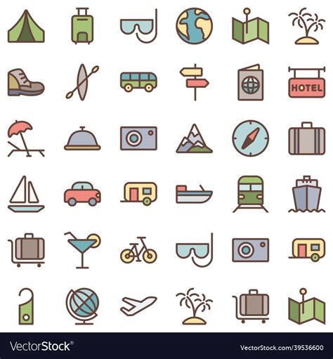 Travel color icon Royalty Free Vector Image - VectorStock