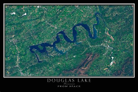 The Douglas Lake Tennessee Satellite Poster Map | Douglas lake, Lake ...