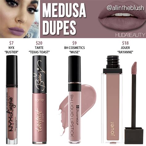 Huda Beauty Medusa Liquid Matte Lipstick Dupes - All In The Blush