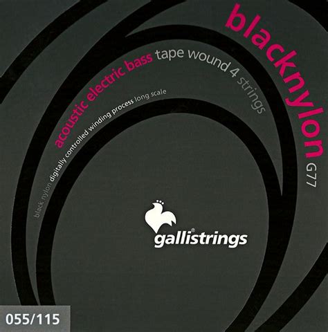 Galli G77 Black Nylon Tape Wound Acoustic/Electric Bass Strings 55-115