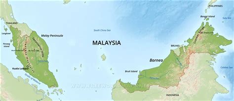 Malaysia Physical Map