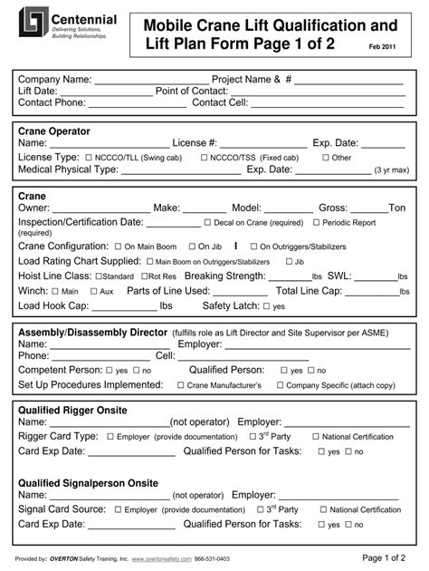 Lifting Plan For Crane Pdf - Fill Online, Printable, Fillable, Blank | pdfFiller