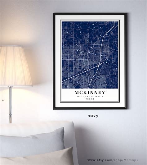 Mckinney Texas Map Mckinney TX Map Mckinney City Map - Etsy