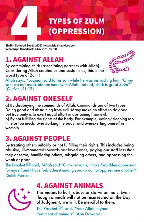 4 types of Zulm (oppression) - Islaahi Advices