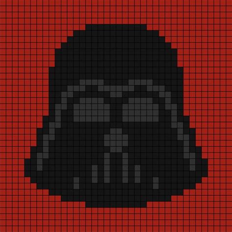 Darth Vader's Mask (plain) Pixel Art | Pixel art, Pixel art grid, Star wars crochet