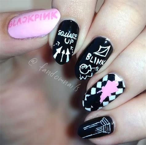 Blackpink “ DDU-DU-DDU” Nails | Manicura disney, Manicura de uñas, Uñas musicales