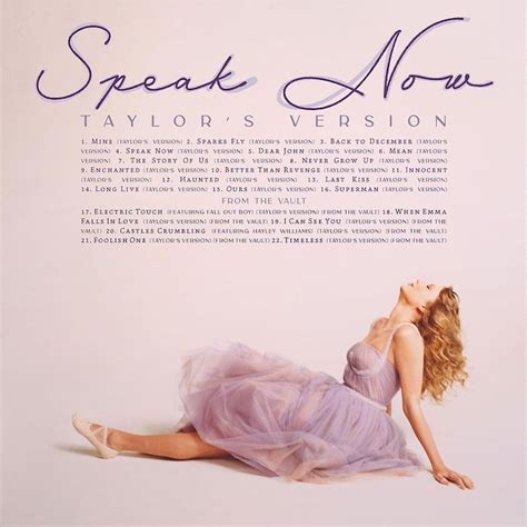 Taylor Swift just dropped the Speak Now (Taylor's Version) track list ...