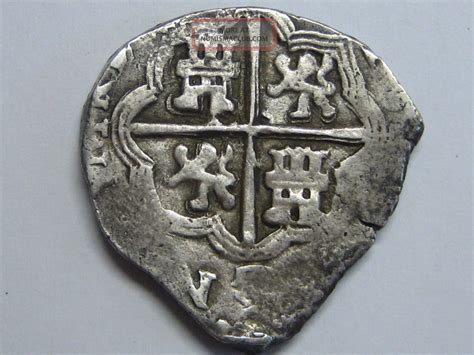 Spanish Colonial 2 Real Cob Philip Century Xvii Silver Coin Spain