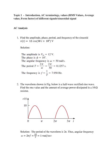 SOLUTION: Ac circuit solved examples - Studypool