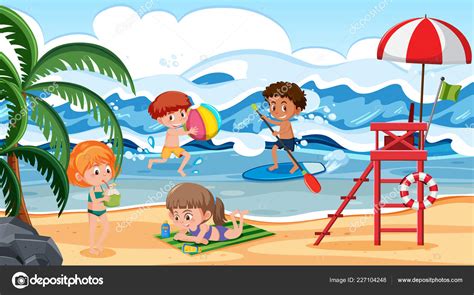 cartoon beach scene clipart 20 free Cliparts | Download images on Clipground 2024