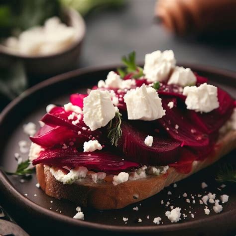 Premium AI Image | Beetroot and feta toast