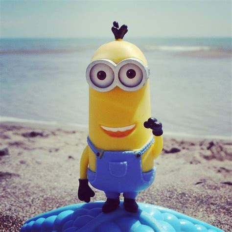 #Minion Kevin thinking about going for a swim = #Minions at the #Beach ...