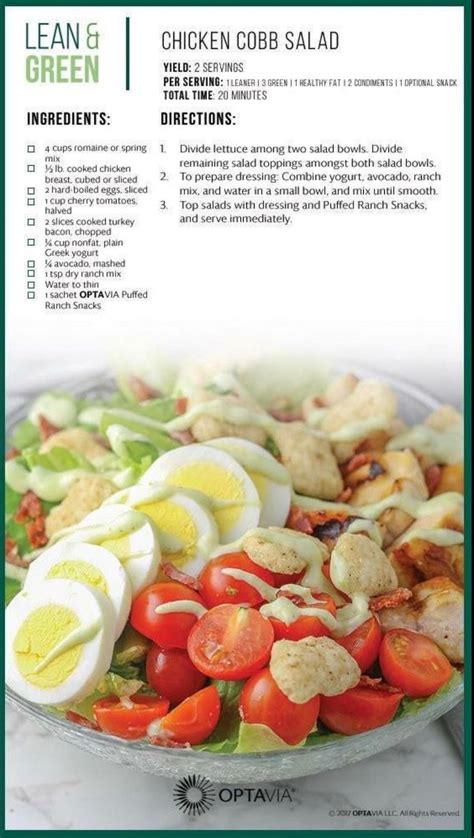 Chicken Cobb Salad | Lean protein meals, Lean eating, Lean and green meals