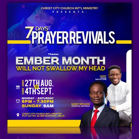 7 Days Prayer Revivals Church Flyer Design Template - MasterBundles