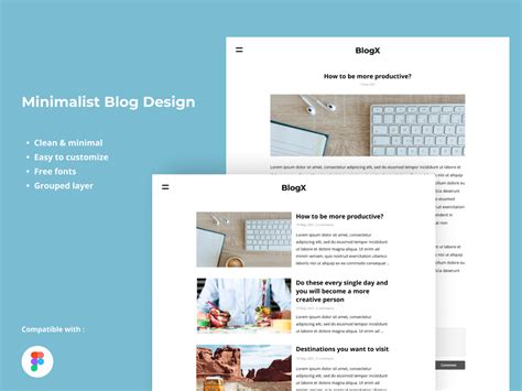 Minimalist Blog Design - Free Figma Resource | Figma Elements