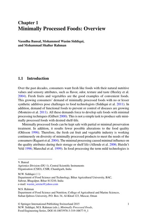 (PDF) Minimally Processed Foods: Overview