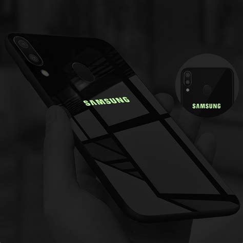 VAKU ® Samsung Galaxy A20 / A30 Radium GLOW Light Illuminated SAMSUNG Logo 3D Designer Case Back ...