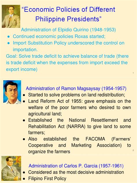 Economic Policies of Different Philippine Presidents | Philippines ...