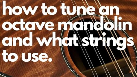 How do you tune an octave mandolin? And what strings do you use? - YouTube