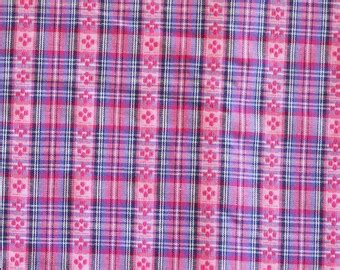 Unique pink plaid fabric related items | Etsy