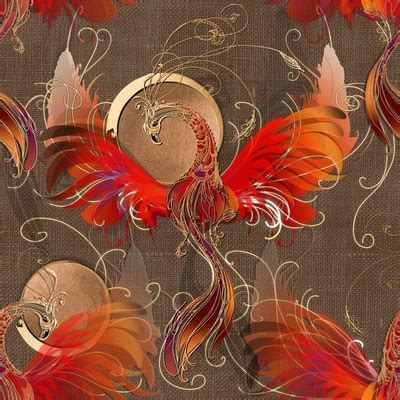 Phoenix Firebird Fabric, Wallpaper and Home Decor | Spoonflower