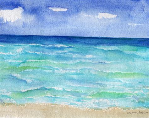 Original watercolor painting beach Seascape watercolor | Etsy