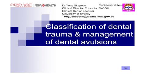 (PDF) Classification of dental trauma & management of dental ...