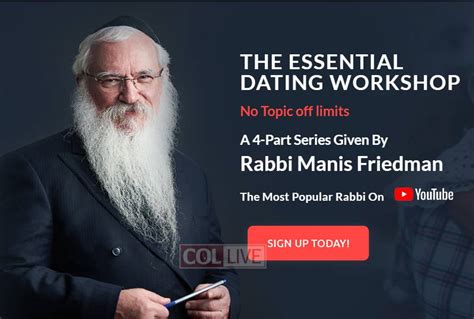 Rabbi Manis Friedman to Give Dating Course